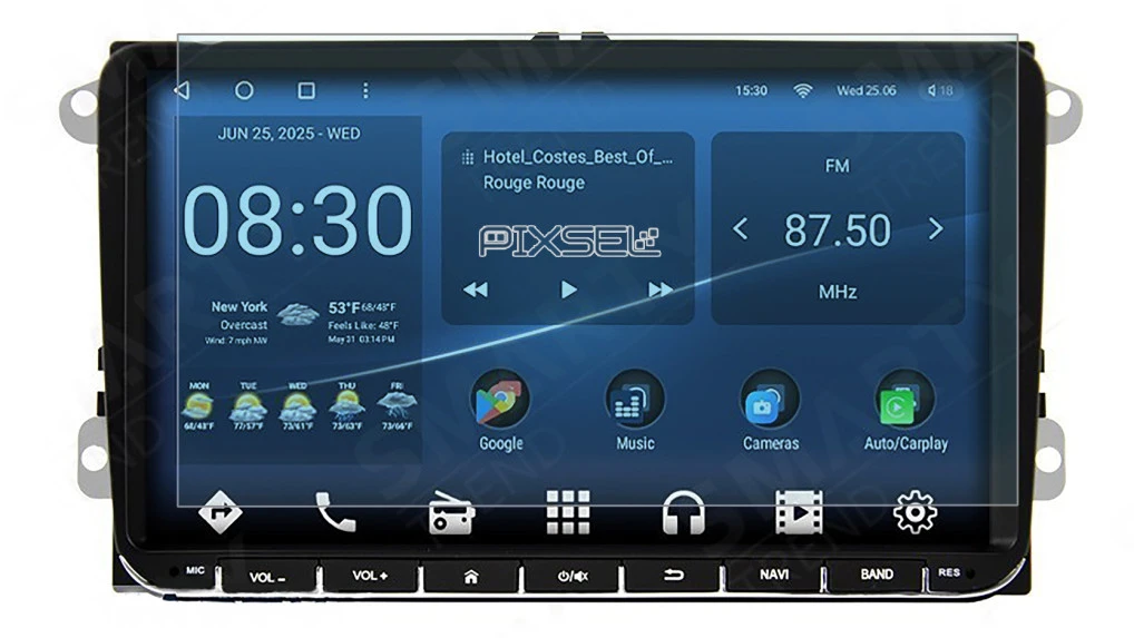 Zaščitno steklo Pixsel za monitor SMARTY TREND VOLKSWAGEN UM 2015 - 2021 - 8.8“