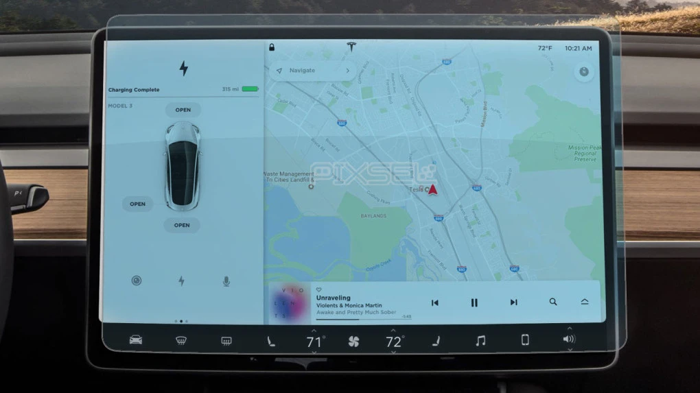 Zaščitno steklo Pixsel za monitor TESLA MODEL Y - 16.4“ 2020 - 2024